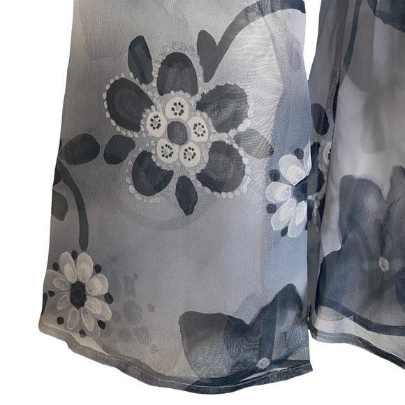 Anxiety Vintage 90s Sheer Flowy Boho Long Sleeve Blouse Top - Picture 4 of 12